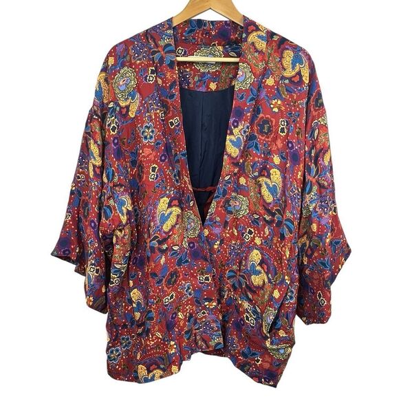 Elizabeth&James Jackets & Blazers - Elizabeth & James Drew Open Front Kimono Size M Rust Floral